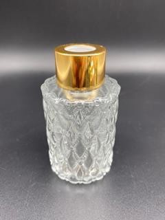 MINI GARRAFA DE VIDRO C/TP DOURADA - 80ML