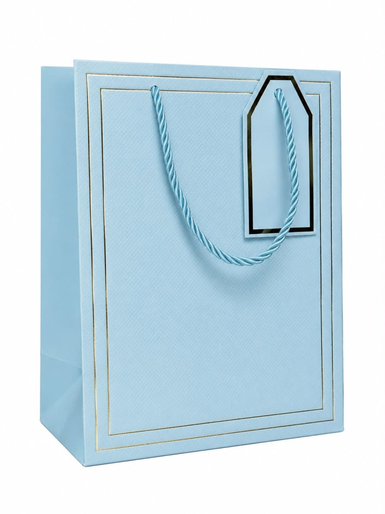 SACOLA DE PAPEL PRESENTE AZUL BB 23X18X10 - UNID