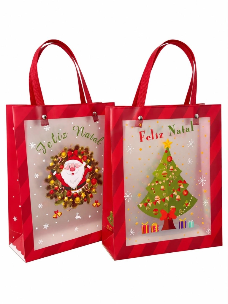 SACOLA PLASTICA NATAL 20X25X7 C ALCA REF SP043-403/402 - UNID