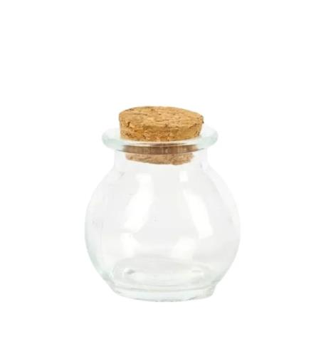 GARRAFA DE VIDRO 50ML BOLA C/ROLHA R: GF5325 - UNID
