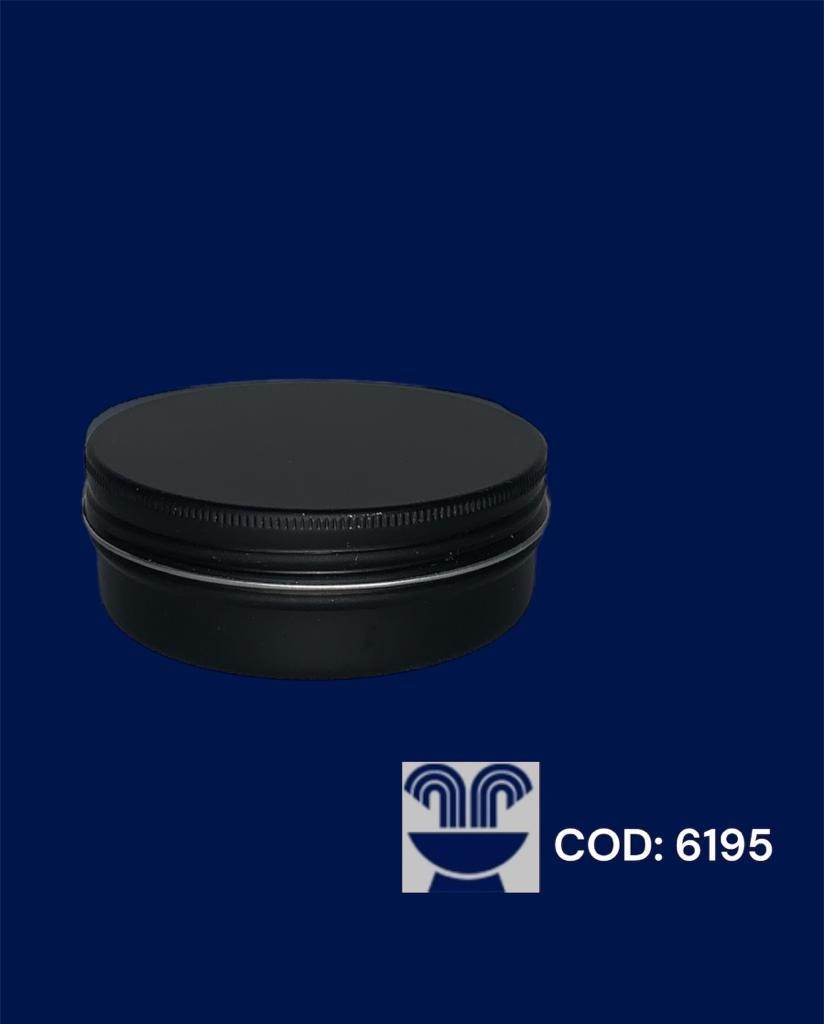 LATA DE ALUMINIO REDONDA P PRETA FOSCO 50ML - UNID