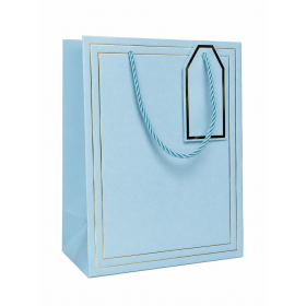 SACOLA DE PAPEL PRESENTE AZUL BB 23X18X10 - UNID